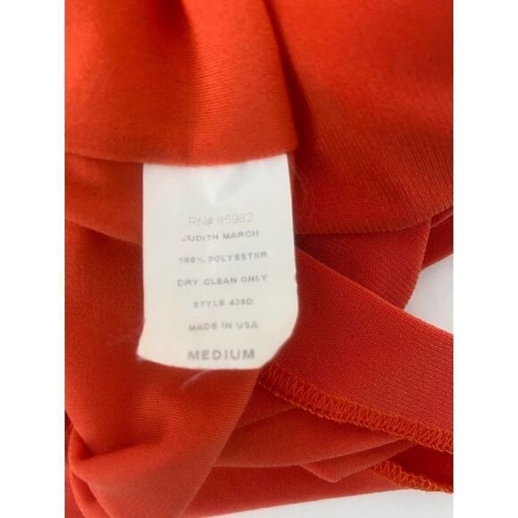 Judith March Mandarin Orange Pom Pom Off Shoulder Top Colorful - Size Medium - Picture 7 of 7